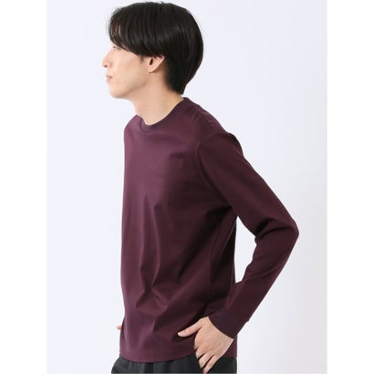 エムエフエディトリアル m.f.editorial Tシャツ メンズ 長袖 ストレッチ UV 綿 コットン 無地 シルケット スムス スロープネック ドレスT （黒）｜詳細画像