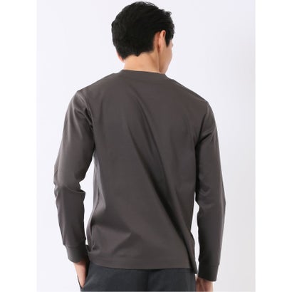 エムエフエディトリアル m.f.editorial Tシャツ メンズ 長袖 ストレッチ UV 綿 コットン 無地 シルケット スムス スロープネック ドレスT （黒）｜詳細画像