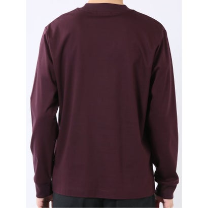 エムエフエディトリアル m.f.editorial Tシャツ メンズ 長袖 ストレッチ UV 綿 コットン 無地 シルケット スムス スロープネック ドレスT （黒）｜詳細画像