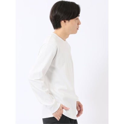エムエフエディトリアル m.f.editorial Tシャツ メンズ 長袖 ストレッチ UV 綿 コットン 無地 シルケット スムス スロープネック ドレスT （ワイン）｜詳細画像