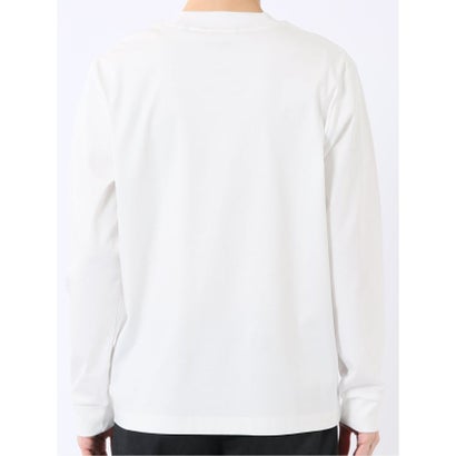 エムエフエディトリアル m.f.editorial Tシャツ メンズ 長袖 ストレッチ UV 綿 コットン 無地 シルケット スムス スロープネック ドレスT （白）｜詳細画像