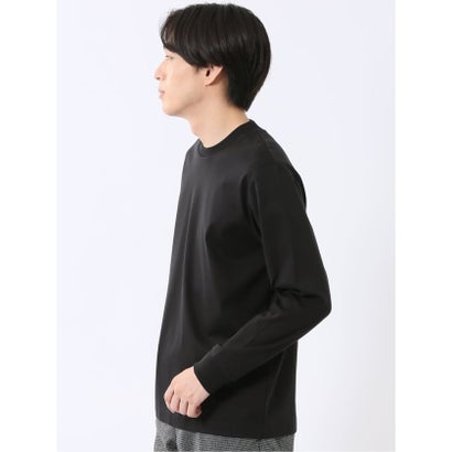 エムエフエディトリアル m.f.editorial Tシャツ メンズ 長袖 ストレッチ UV 綿 コットン 無地 シルケット スムス スロープネック ドレスT （白）｜詳細画像