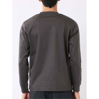 エムエフエディトリアル m.f.editorial Tシャツ メンズ 長袖 ストレッチ UV 綿 コットン 無地 シルケット スムス スロープネック ドレスT （白）｜詳細画像