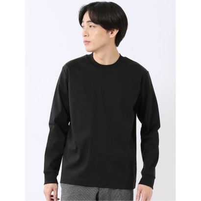 エムエフエディトリアル m.f.editorial Tシャツ メンズ 長袖 ストレッチ UV 綿 コットン 無地 シルケット スムス スロープネック ドレスT （白）｜詳細画像