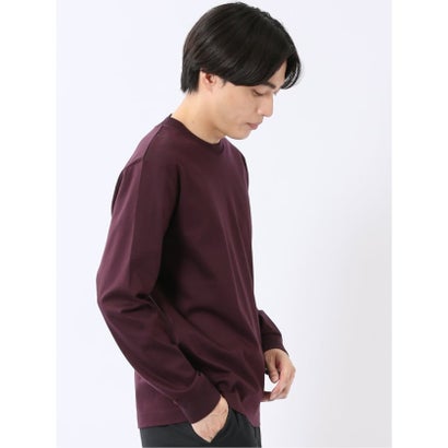 エムエフエディトリアル m.f.editorial Tシャツ メンズ 長袖 ストレッチ UV 綿 コットン 無地 シルケット スムス スロープネック ドレスT （白）｜詳細画像