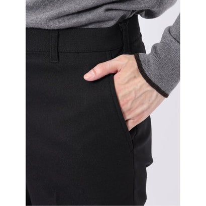 スラックス メンズ ビジネス ストレッチ 裏起毛 スリム ノータック テーパード バーズアイ （グレー）｜詳細画像