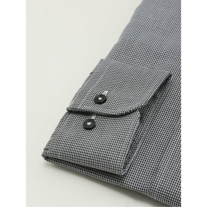 ワイシャツ メンズ 長袖 ノンアイロン レギュラーカラー ビジネス ドレス 綿混 NEWスタンダードフィット （白黒）｜詳細画像