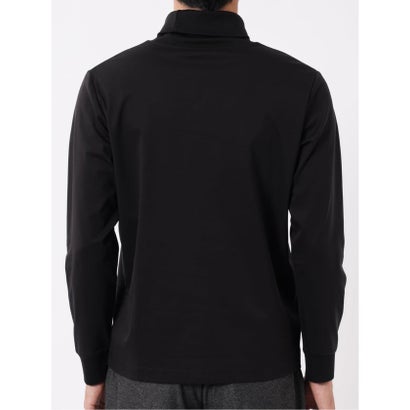 Tシャツ メンズ 長袖 ストレッチ 抗菌防臭 UV 綿 コットン 無地 シルケット スムス タートルネック ドレスT （ライトグレー）｜詳細画像