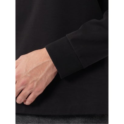 Tシャツ メンズ 長袖 ストレッチ 抗菌防臭 UV 綿 コットン 無地 シルケット スムス タートルネック ドレスT （ライトグレー）｜詳細画像