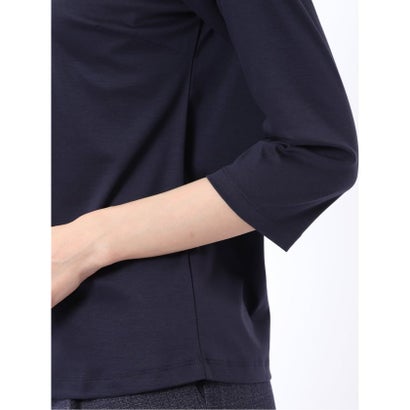 Tシャツ レディース 7分袖 接触冷感 UV 無地 綿 コットン クルーネック プルオーバー （茶）｜詳細画像