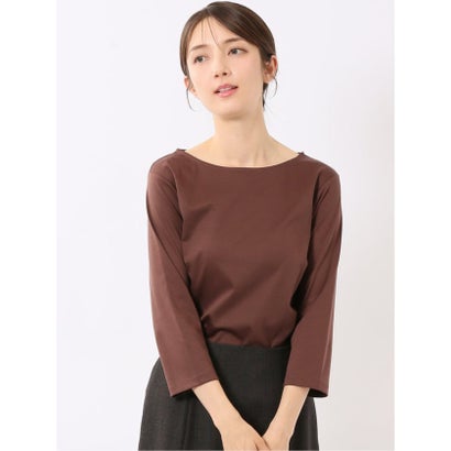 Tシャツ レディース 7分袖 接触冷感 UV 無地 綿 コットン クルーネック プルオーバー （ベージュ）｜詳細画像