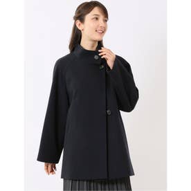 コート レディース ストレッチ ハンドウォッシャブル スタンドカラー ジャージー メルトン ミドル ややゆったり （紺）