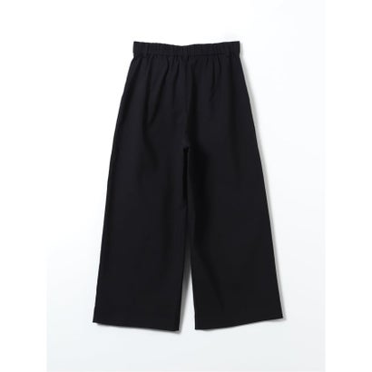 パンツ レディース ストレッチ 裏起毛 ワイド ワンタック バックシャーリング レーヨンナイロン 無地 ややゆったり （グレー）｜詳細画像