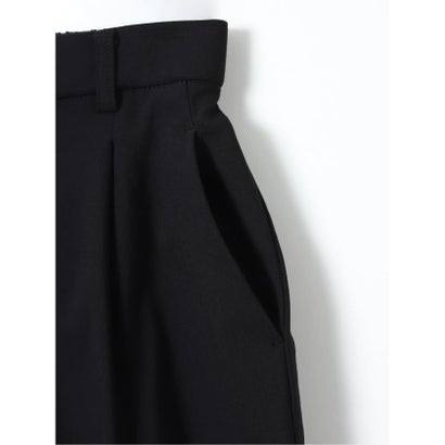 パンツ レディース ストレッチ 裏起毛 ワイド ワンタック バックシャーリング レーヨンナイロン 無地 ややゆったり （ベージュ）｜詳細画像