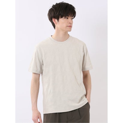 タカキュー TAKA-Q ジオメトリック ジャガード クルーネック 半袖 Tシャツ （ベージュ）｜詳細画像