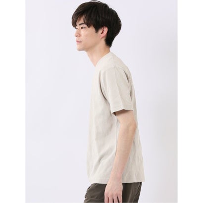 タカキュー TAKA-Q ジオメトリック ジャガード クルーネック 半袖 Tシャツ （ベージュ）｜詳細画像