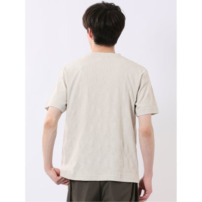 タカキュー TAKA-Q ジオメトリック ジャガード クルーネック 半袖 Tシャツ （ベージュ）｜詳細画像