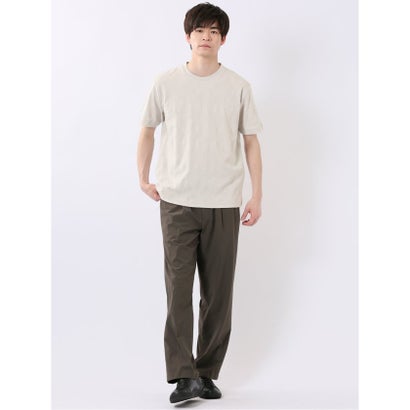 タカキュー TAKA-Q ジオメトリック ジャガード クルーネック 半袖 Tシャツ （ベージュ）｜詳細画像