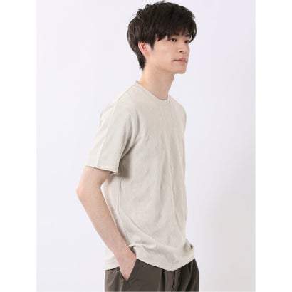 タカキュー TAKA-Q ジオメトリック ジャガード クルーネック 半袖 Tシャツ （紺）｜詳細画像