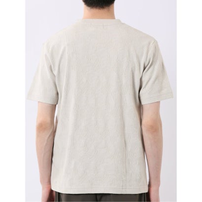 タカキュー TAKA-Q ジオメトリック ジャガード クルーネック 半袖 Tシャツ （紺）｜詳細画像