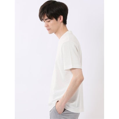 タカキュー TAKA-Q ヘリンボン ジャガード Vネック 半袖 Tシャツ （白）｜詳細画像