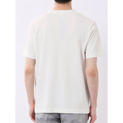 タカキュー TAKA-Q ヘリンボン ジャガード Vネック 半袖 Tシャツ （白）｜詳細画像