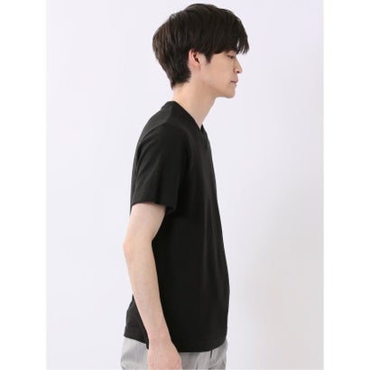 タカキュー TAKA-Q ヘリンボン ジャガード Vネック 半袖 Tシャツ （黒）｜詳細画像