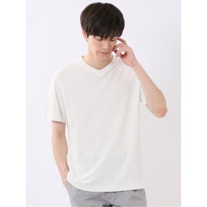 タカキュー TAKA-Q ヘリンボン ジャガード Vネック 半袖 Tシャツ （黒）｜詳細画像
