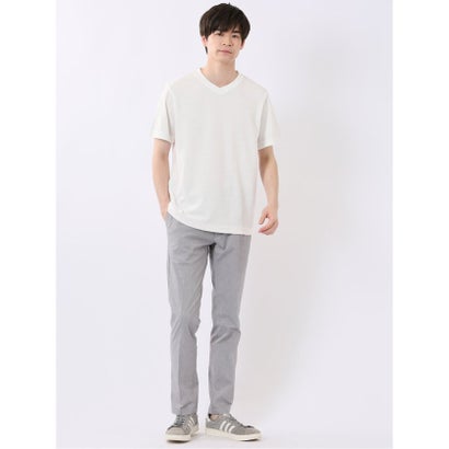 タカキュー TAKA-Q ヘリンボン ジャガード Vネック 半袖 Tシャツ （黒）｜詳細画像