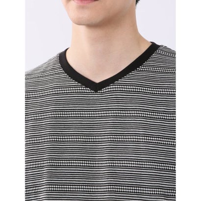 タカキュー TAKA-Q ポップコーン ボーダー Vネック 半袖 Tシャツ （サックス）｜詳細画像
