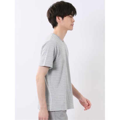 タカキュー TAKA-Q ポップコーン ボーダー Vネック 半袖 Tシャツ （サックス）｜詳細画像