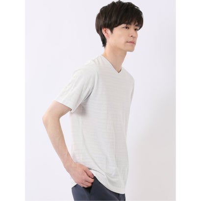 タカキュー TAKA-Q ポップコーン ボーダー Vネック 半袖 Tシャツ （サックス）｜詳細画像