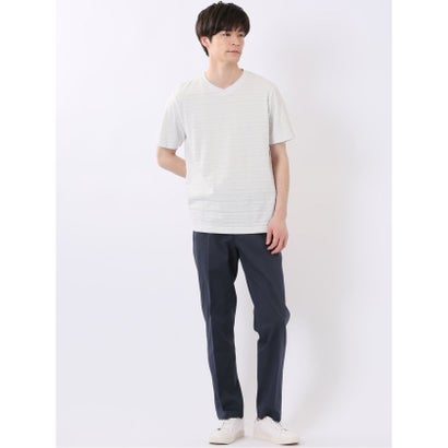 タカキュー TAKA-Q ポップコーン ボーダー Vネック 半袖 Tシャツ （サックス）｜詳細画像