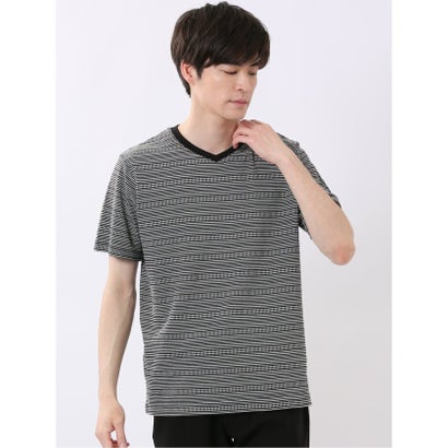 タカキュー TAKA-Q ポップコーン ボーダー Vネック 半袖 Tシャツ （紺）｜詳細画像