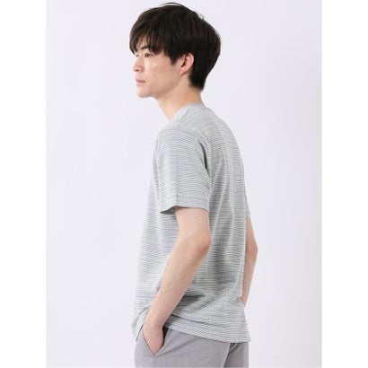 タカキュー TAKA-Q ポップコーン ボーダー Vネック 半袖 Tシャツ （ライトグレー）｜詳細画像