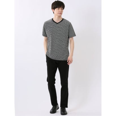 タカキュー TAKA-Q ポップコーン ボーダー Vネック 半袖 Tシャツ （白黒）｜詳細画像