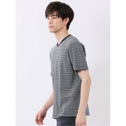 タカキュー TAKA-Q ポップコーン ボーダー Vネック 半袖 Tシャツ （白黒）｜詳細画像