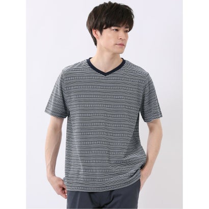 タカキュー TAKA-Q ポップコーン ボーダー Vネック 半袖 Tシャツ （白黒）｜詳細画像