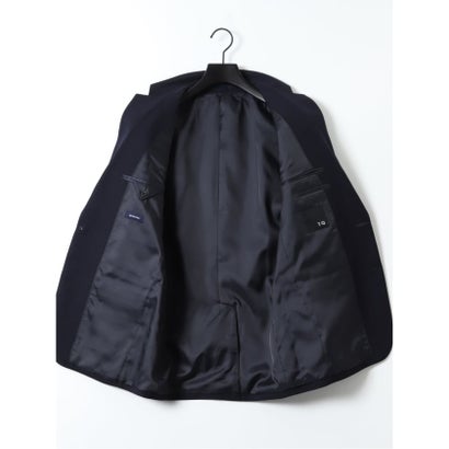 【ストレッチ ウォッシャブル】 スーツ メンズ 上下 セットアップ ツーピース ビジネス ストレッチ ウォッシャブル 2つボタン スリム ストライプ 紺 （紺）｜詳細画像