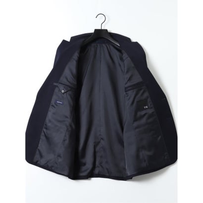 【ストレッチ ウォッシャブル】 スーツ メンズ 上下 セットアップ ツーピース ビジネス ストレッチ ウォッシャブル 2つボタン スリム ストライプ 紺 （紺）｜詳細画像