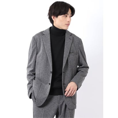 ジャケット メンズ ビジネス セットアップ可能 ストレッチ ウォッシャブル レギュラー 2ボタン テーラード メランジ ジャージ グレー （グレー）｜詳細画像
