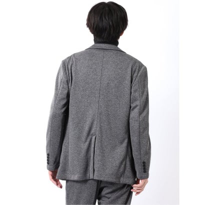 ジャケット メンズ ビジネス セットアップ可能 ストレッチ ウォッシャブル レギュラー 2ボタン テーラード メランジ ジャージ グレー （グレー）｜詳細画像