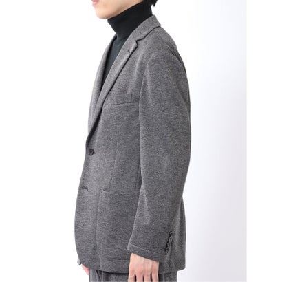 ジャケット メンズ ビジネス セットアップ可能 ストレッチ ウォッシャブル レギュラー 2ボタン テーラード メランジ ジャージ グレー （グレー）｜詳細画像