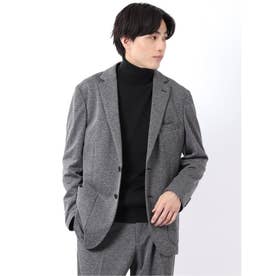 ジャケット メンズ ビジネス セットアップ可能 ストレッチ ウォッシャブル レギュラー 2ボタン テーラード メランジ ジャージ グレー （グレー）