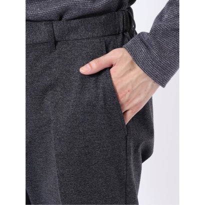 パンツ メンズ セットアップ可能 ストレッチ ウォッシャブル スリム テーパード ソフト ジャージー 杢 紺 （紺）｜詳細画像