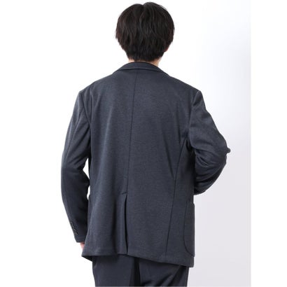 ジャケット メンズ ビジネス セットアップ可能 ストレッチ ウォッシャブル レギュラー 2ボタン テーラード メランジ ジャージ 紺 （紺）｜詳細画像
