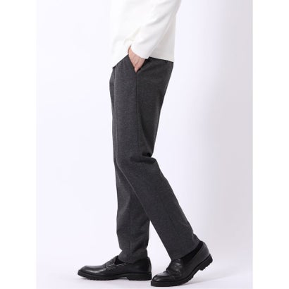 パンツ メンズ セットアップ可能 ストレッチ ウォッシャブル スリム テーパード ソフト ジャージー 杢 黒 （黒）｜詳細画像