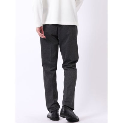 パンツ メンズ セットアップ可能 ストレッチ ウォッシャブル スリム テーパード ソフト ジャージー 杢 黒 （黒）｜詳細画像