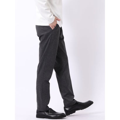 パンツ メンズ セットアップ可能 ストレッチ ウォッシャブル スリム テーパード ソフト ジャージー 杢 黒 （黒）｜詳細画像