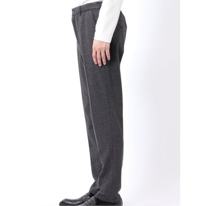 パンツ メンズ セットアップ可能 ストレッチ ウォッシャブル スリム テーパード ソフト ジャージー 杢 黒 （黒）｜詳細画像
